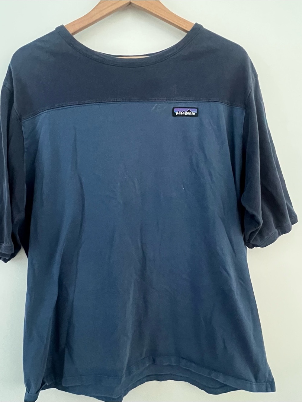 Patagonia Two-Tone Navy Short Sleeve Crew Tee